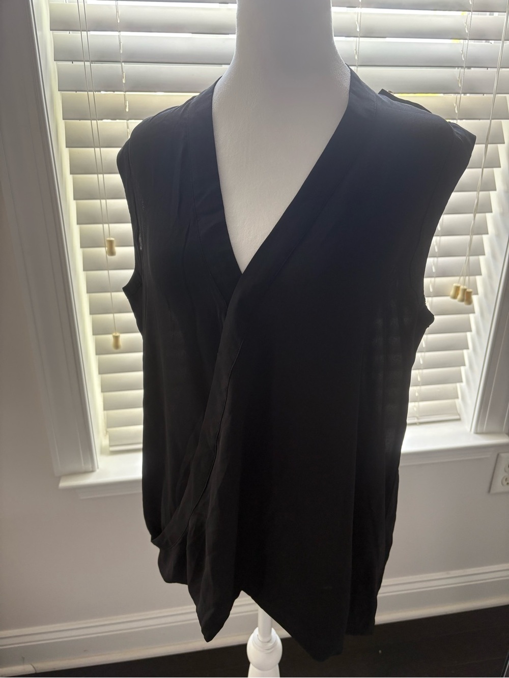 Apt. 9 Black Sleeveless Draped Wrap Blouse